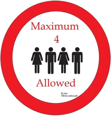 a sign that says maximum allowed with a group of people at B&B Sabai Sabai Amsterdam in Amsterdam