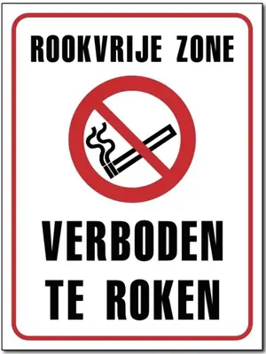 a sign that says rovivue zone ie broken at Tuinhuisje in het groen in Almere