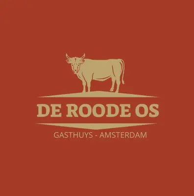 a logo with a cow standing on top of it at The Red Ox - Super Central Canal View Rooms in Amsterdam